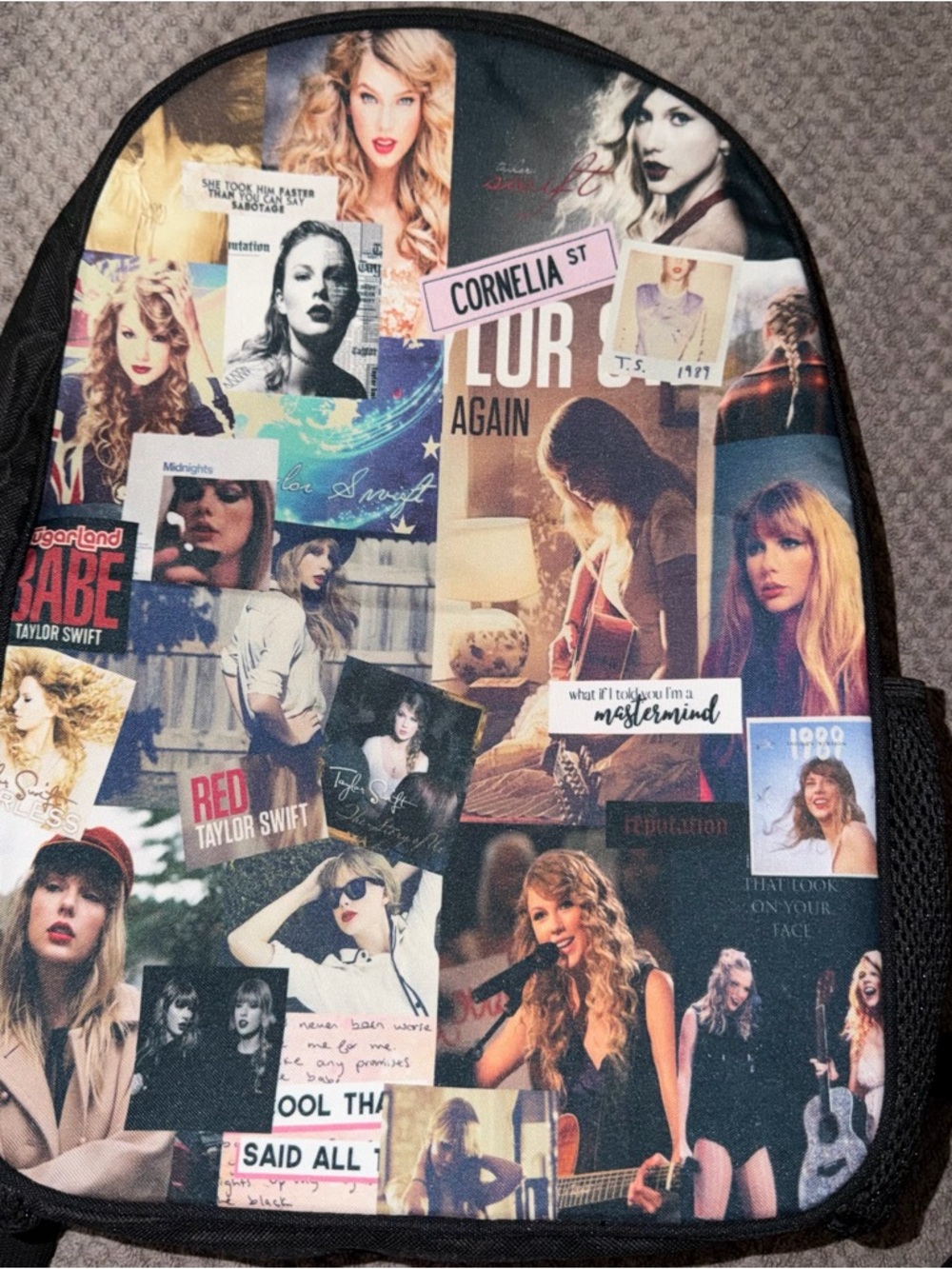 Taylor Swift Collage Print Backpack - Multicolor